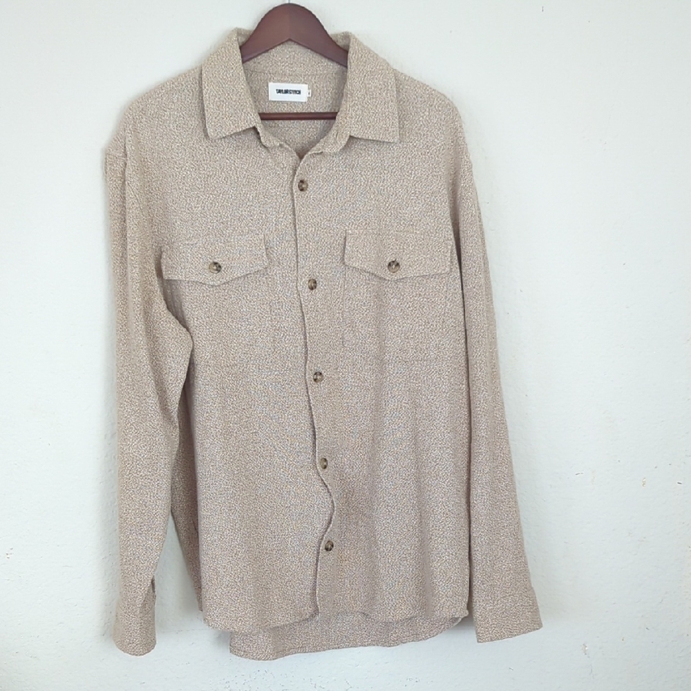 Taylor Stitch The Point Shirt in Heather Oat Linen Tweed 44 (XL)